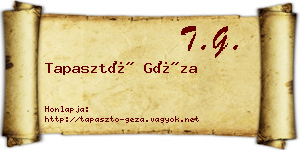 Tapasztó Géza névjegykártya